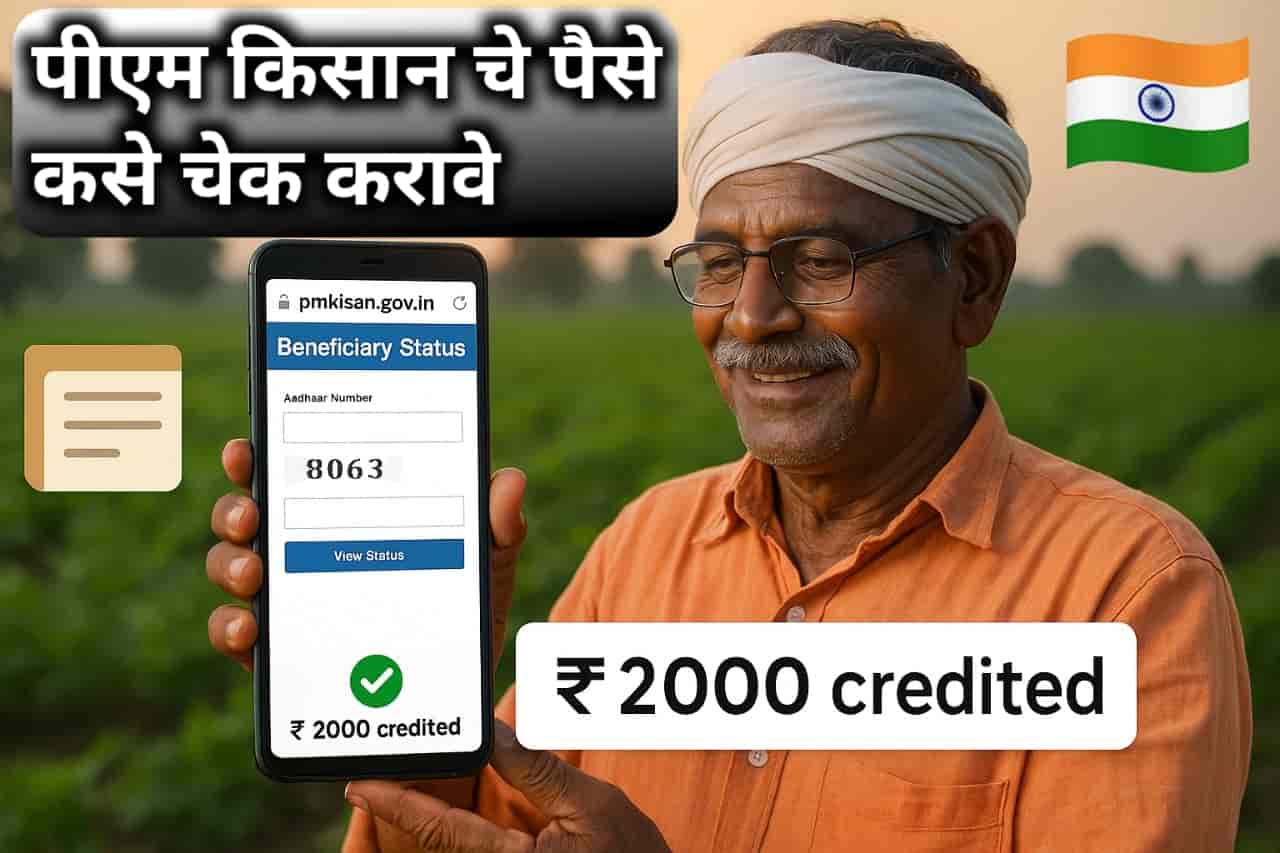 पीएम किसान चे पैसे कसे चेक करावे (2025) | PM Kisan Status Free 6 पीएम किसान चे पैसे कसे चेक करावे