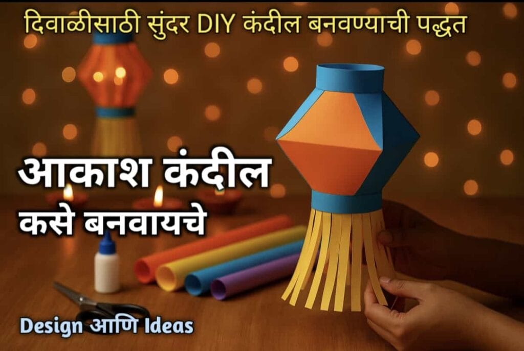 आकाश कंदील कसे बनवायचे | How to Make Aakash Kandil at Home | दिवाळीसाठी सुंदर DIY आकाश कंदील बनवण्याची सोपी पद्धत 2025 3 Aakash Kandil Kase Banvayche