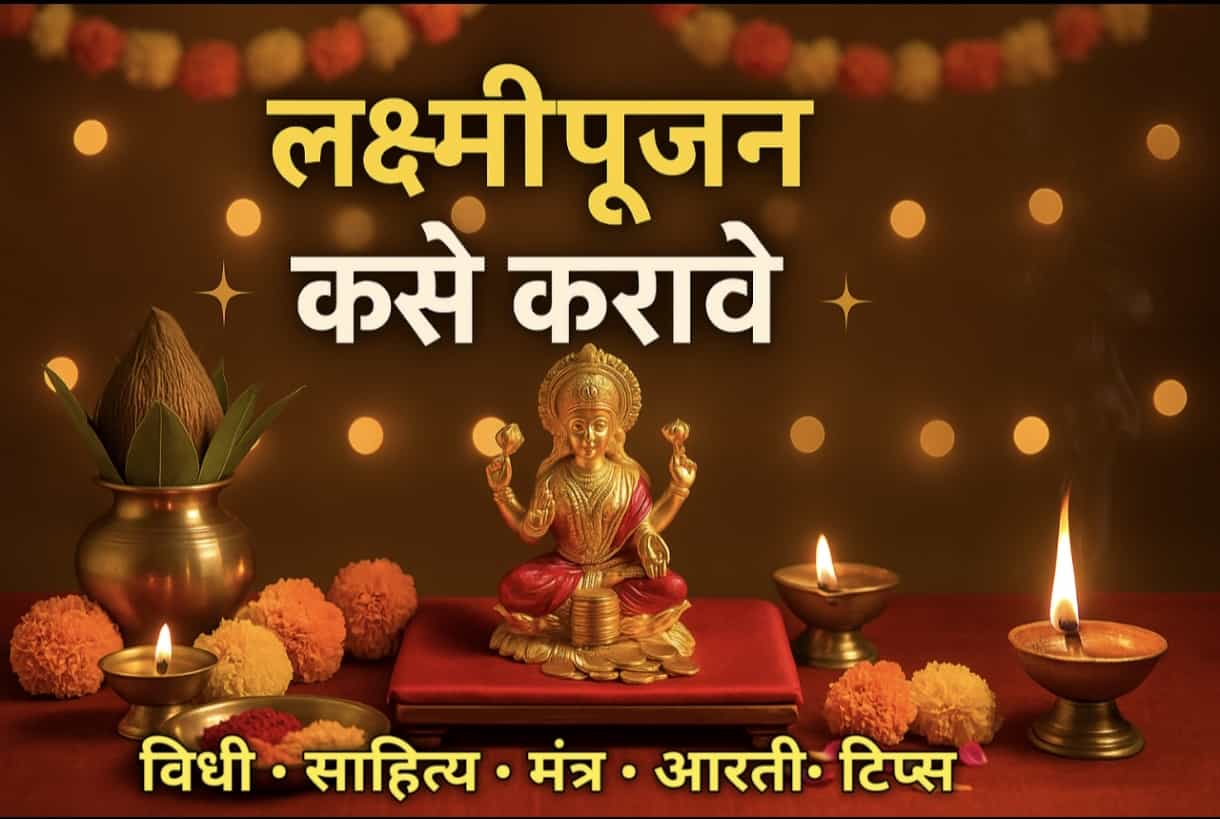लक्ष्मीपूजन कसे करावे | Best दिवाळी लक्ष्मी पूजन विधी, साहित्य यादी, मंत्र व पूर्ण मार्गदर्शक 2025 1 लक्ष्मीपूजन कसे करावे