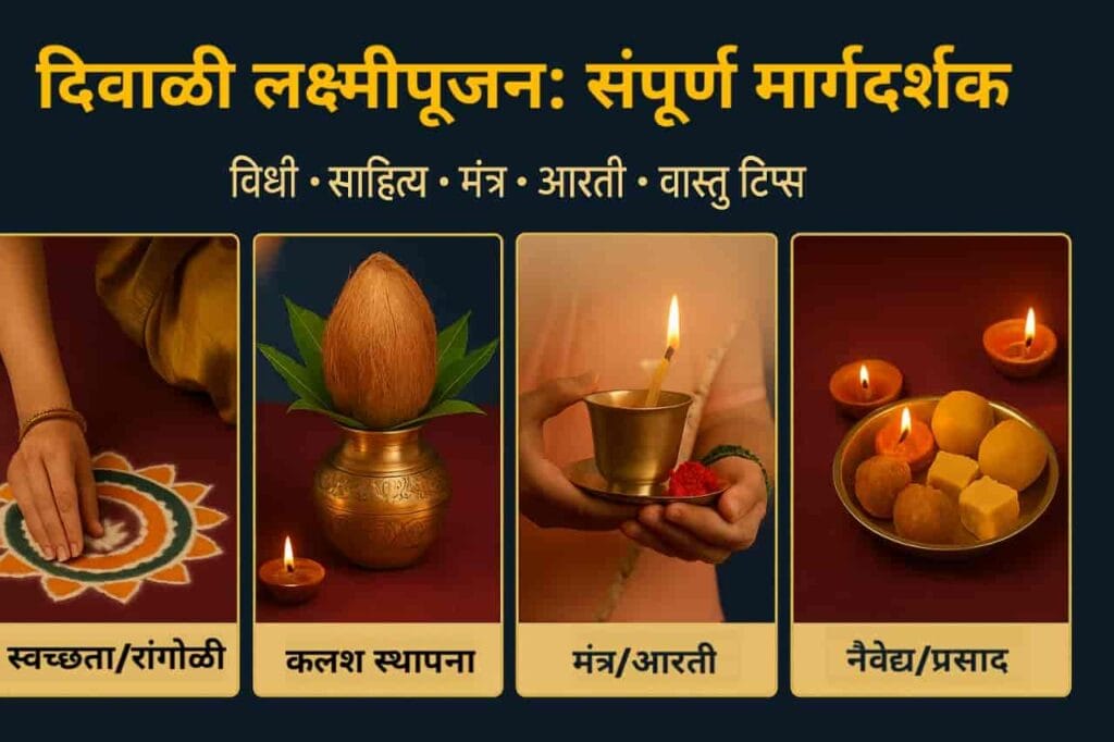 लक्ष्मीपूजन कसे करावे | Best दिवाळी लक्ष्मी पूजन विधी, साहित्य यादी, मंत्र व पूर्ण मार्गदर्शक 2025 3 लक्ष्मीपूजन कसे करावे